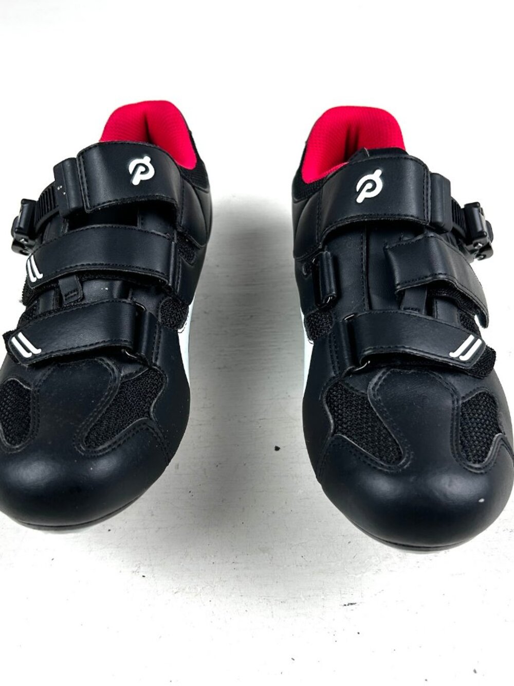 Peloton Cycling Shoes Womens US 8.5 EU 39 Black Red Delta Cleats Indoor